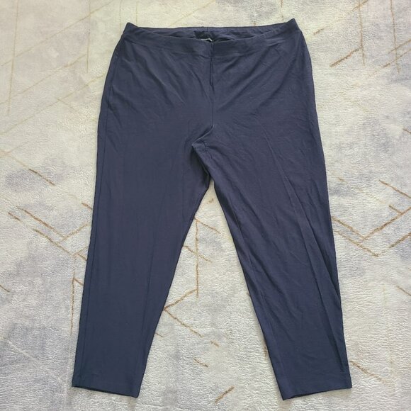 Eileen Fisher 2X Leggings Navy Blue Stretch Pull On Pants Women’s Plus Size - Picture 1 of 6